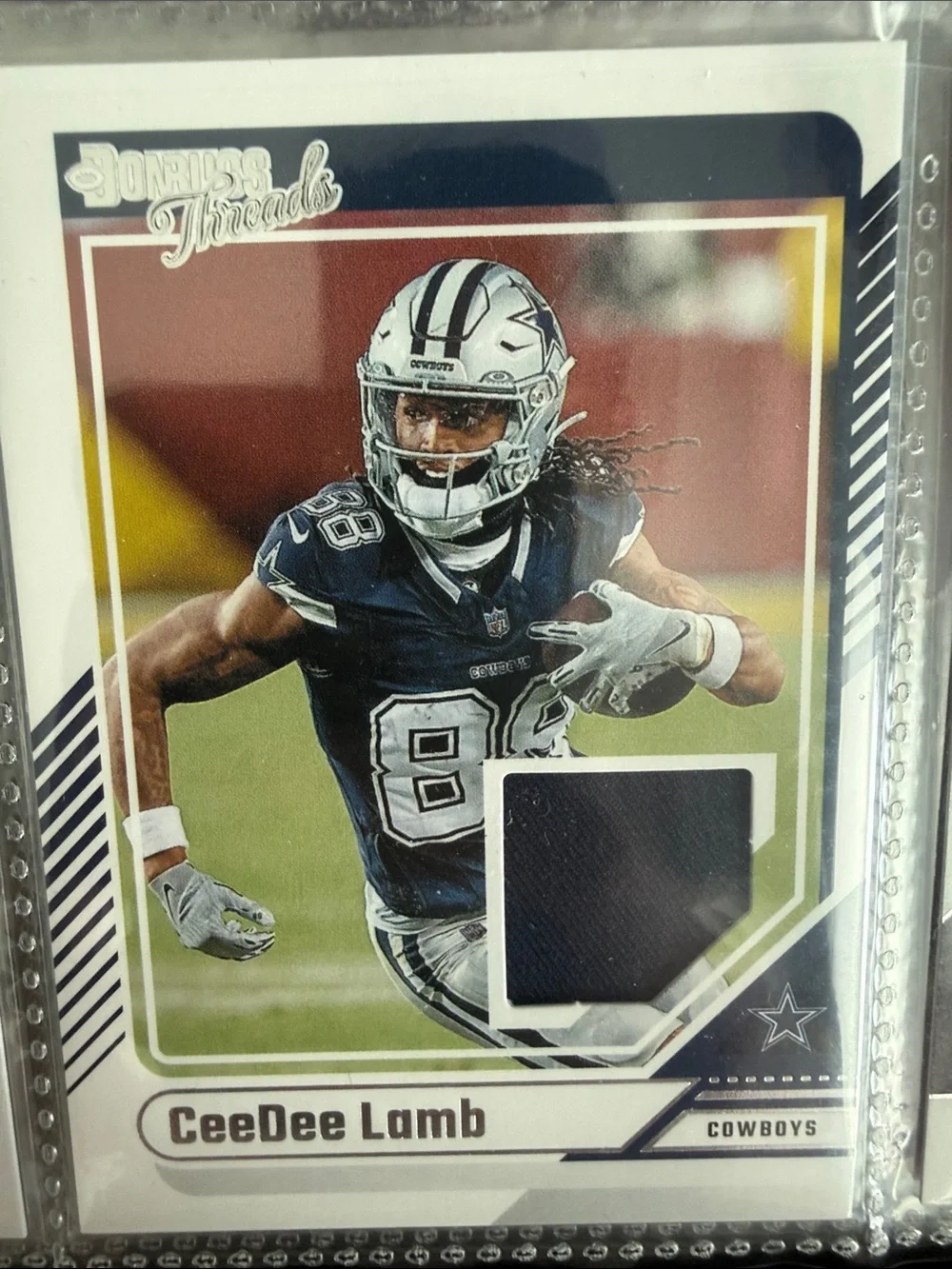 CeeDee Lamb Dallas Cowboys Navy Jersey Patch Trading Card